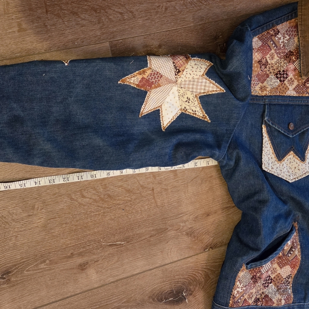 Vintage Wrangler Upcycled Custom Patchwork Denim … - image 8